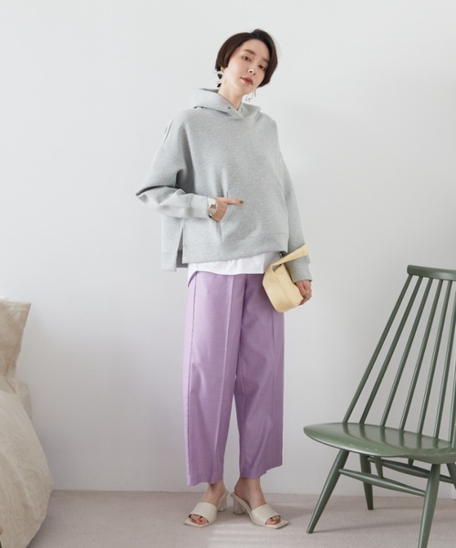 Doux archives（ドゥアルシーヴ）の「［ＷＥＢ限定］ボンディングパーカー×ロングＴシャツ（パーカー・レディース・ブラック/グレー/クリーム/オフホワイト/ラベンダー・FREE）」の22枚目の写真