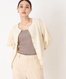 THE SHOP TK  | 【毛玉になりにくい/洗濯機洗い可】ハーフスリーブカーデ_前後2WAY可(カーディガン/ボレロ)