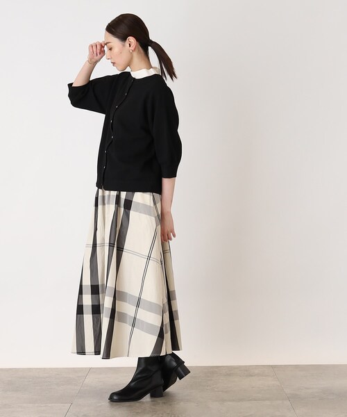 THE SHOP TK （ザ ショップ ティーケー ）の「◆【毛玉になりにくい/洗濯機洗い可】ハーフスリーブカーデ_前後2WAY可（カーディガン/ボレロ・レディース・ブラック/アイボリー/ブルー・13/12）」の5枚目の写真