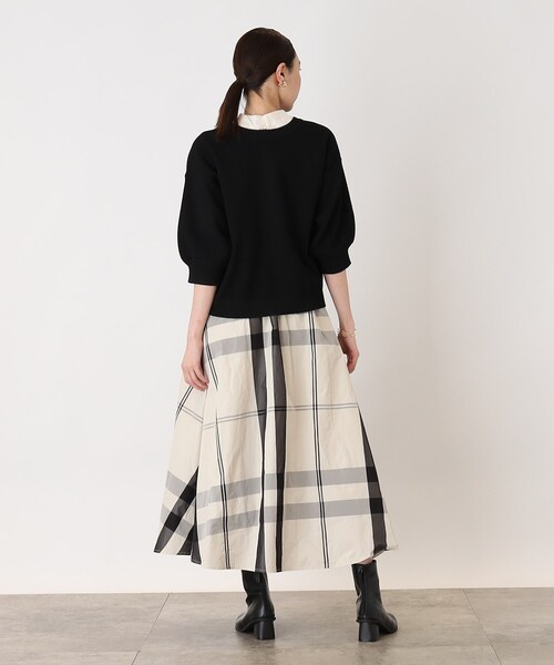 THE SHOP TK （ザ ショップ ティーケー ）の「◆【毛玉になりにくい/洗濯機洗い可】ハーフスリーブカーデ_前後2WAY可（カーディガン/ボレロ・レディース・ブラック/アイボリー/ブルー・13/12）」の6枚目の写真