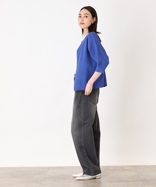 THE SHOP TK （ザ ショップ ティーケー ）の「◆【毛玉になりにくい/洗濯機洗い可】ハーフスリーブカーデ_前後2WAY可（カーディガン/ボレロ・レディース・ブラック/アイボリー/ブルー・13/12）」の10枚目の写真