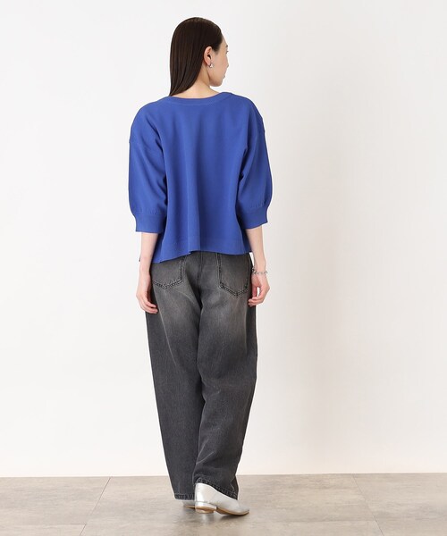 THE SHOP TK （ザ ショップ ティーケー ）の「◆【毛玉になりにくい/洗濯機洗い可】ハーフスリーブカーデ_前後2WAY可（カーディガン/ボレロ・レディース・ブラック/アイボリー/ブルー・13/12）」の11枚目の写真