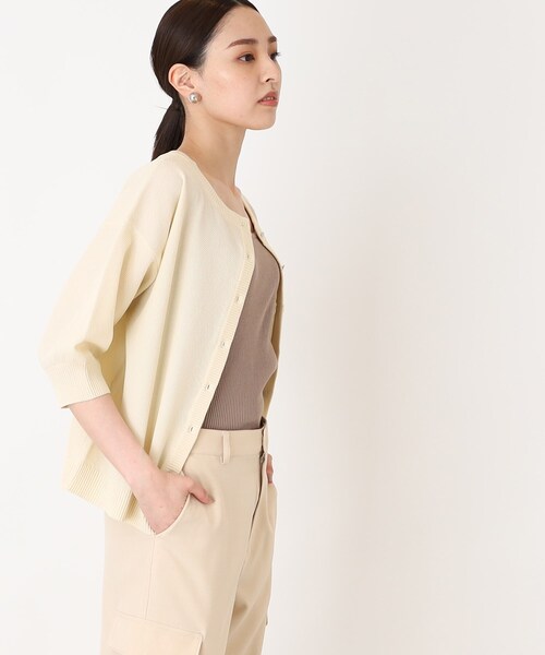 THE SHOP TK （ザ ショップ ティーケー ）の「◆【毛玉になりにくい/洗濯機洗い可】ハーフスリーブカーデ_前後2WAY可（カーディガン/ボレロ・レディース・ブラック/アイボリー/ブルー・13/12）」の15枚目の写真