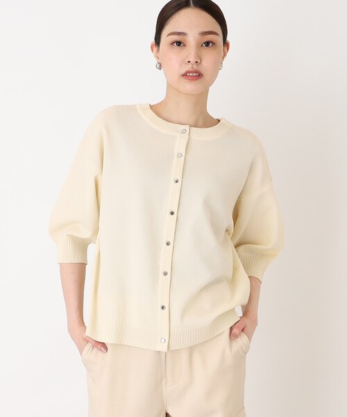 THE SHOP TK （ザ ショップ ティーケー ）の「◆【毛玉になりにくい/洗濯機洗い可】ハーフスリーブカーデ_前後2WAY可（カーディガン/ボレロ・レディース・ブラック/アイボリー/ブルー・13/12）」の16枚目の写真