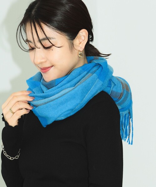 B:MING by BEAMS（ビーミングバイビームス）の「B:MING by BEAMS / チェック ストール（ストール/ショール・レディース・ベージュ/イエロー/ブルー/ピンク・FREE）」の2枚目の写真
