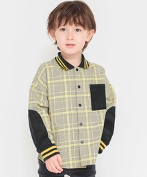 【おそろい】千鳥柄/グレンチェック柄長袖シャツ