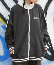 【Dickies/ディッキーズ】ワンポイントロゴ&ブランドネームロゴ刺繍 サイドライン トラックジャケット ジャージタイプスウェット/オーバーサイズ