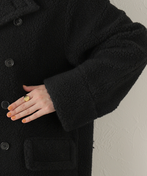 couture d'adam イタリアンボアPコート オーバーサイズ　ブラック couture d'adam イタリアンボアPコート オーバーサイズ ブラック d