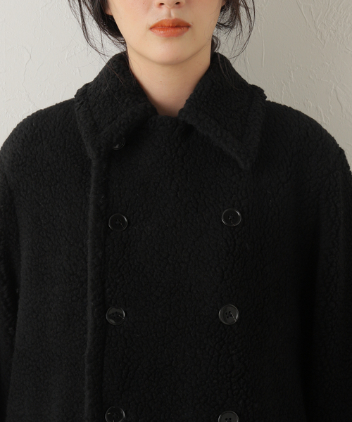 couture d'adam イタリアンボアPコート オーバーサイズ　ブラック FRAMeWORK（フレームワーク）の「【COUTURE D`ADAM/クチュールドアダム
