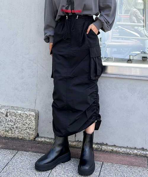 INGNI（イング）の「ナイロンカーゴナロー／スカート（スカート・レディース・ブラック/カーキ/グレー・FREE）」の19枚目の写真