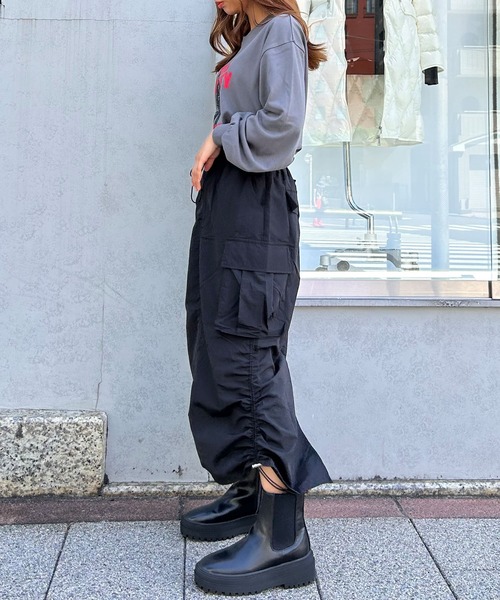 INGNI（イング）の「ナイロンカーゴナロー／スカート（スカート・レディース・ブラック/カーキ/グレー・FREE）」の11枚目の写真