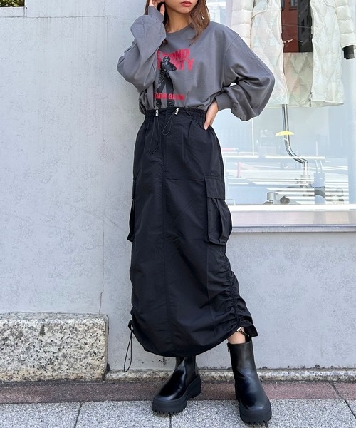 INGNI（イング）の「ナイロンカーゴナロー／スカート（スカート・レディース・ブラック/カーキ/グレー・FREE）」の16枚目の写真