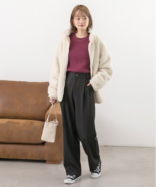 ad thie(アドティエ)の「モックネック ニット(ニット/セーター・レディース・ブラウン/ライトグリーン/ベージュ/ブラック/オフホワイト/オレンジ/パープル・FREE)」の12枚目の写真
