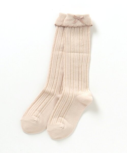 apres les cours(アプレレクール)の「スカラップフリルハイソックス(ソックス/靴下・キッズ・ワインレッド/ブラウン/ブラック/アイボリー・18/12/15 /21)」の2枚目の写真