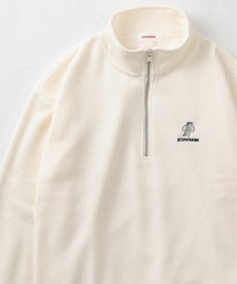 CONVERSE（コンバース）の「【CONVERSE/コンバース】 ワンポイントロゴ＆アーチロゴ  刺繍デザイン ケーブルリブ 裏起毛ハーフジップスウェット/ ビッグシルエット（スウェット・レディース）」