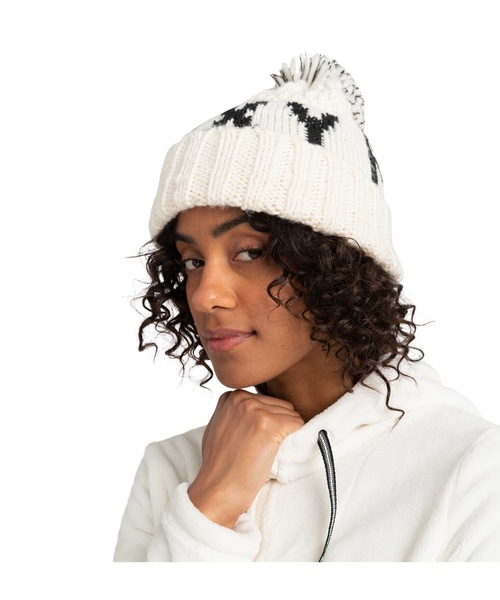 ROXY(ロキシー)の「TONIC BEANIE/ロキシージャガードロゴ入りニットキャップ・ビーニー(ニットキャップ/ビーニー・レディース・ブラック/グリーン/ホワイト・FREE)」の2枚目の写真