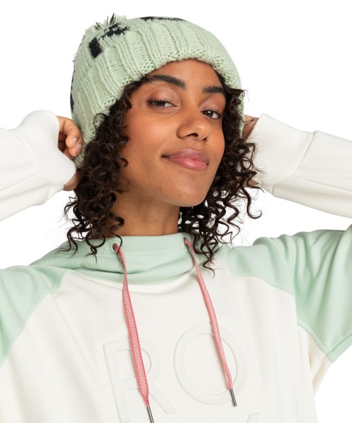 ROXY(ロキシー)の「TONIC BEANIE/ロキシージャガードロゴ入りニットキャップ・ビーニー(ニットキャップ/ビーニー・レディース・ブラック/グリーン/ホワイト・FREE)」の14枚目の写真