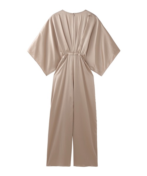 ベージュ シルクルームウェア Vネック　プライベートスプーンズクラブ ベージュ シルクルームウェア Vネック プライベートスプーンズクラブ