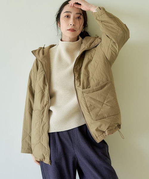 studio CLIP（スタディオクリップ）の「【マシンウォッシャブル/イージーケア】多機能リバーシブルフーディコート（その他アウター・レディース・スモーク/カーキ/ベージュ・FREE）」の10枚目の写真