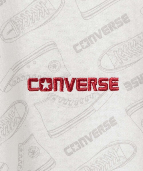 CONVERSE(コンバース)の「CONVERSE 裏毛総柄トレーナー(スウェット・レディース・ホワイト/ブラック・M/L)」の7枚目の写真