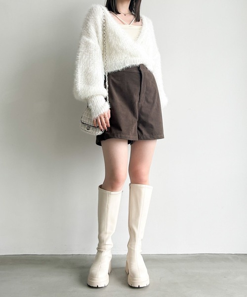 Heather（ヘザー）の「カシュクールSETキャミ2P　985376（ニット/セーター・レディース・オフホワイト/ライトグレー/ピンク・FREE）」の7枚目の写真