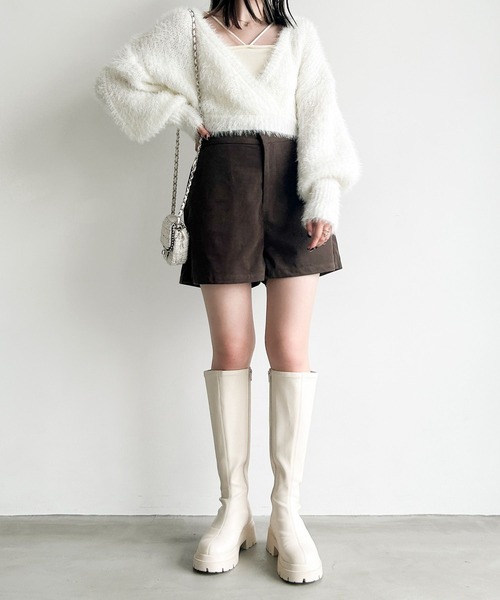 Heather（ヘザー）の「カシュクールSETキャミ2P　985376（ニット/セーター・レディース・オフホワイト/ライトグレー/ピンク・FREE）」の9枚目の写真