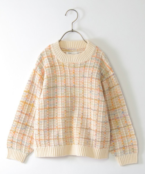 ikka（イッカ）の「ジャガードレインボーニットプルオーバー（120~160cm）（ニット/セーター・キッズ・ブラック/オフホワイト・120/130/140/150/160）」の2枚目の写真