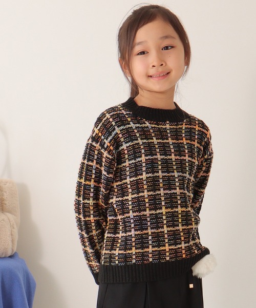 ikka（イッカ）の「ジャガードレインボーニットプルオーバー（120~160cm）（ニット/セーター・キッズ・ブラック/オフホワイト・120/130/140/150/160）」の10枚目の写真