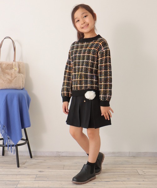 ikka（イッカ）の「ジャガードレインボーニットプルオーバー（120~160cm）（ニット/セーター・キッズ・ブラック/オフホワイト・120/130/140/150/160）」の12枚目の写真