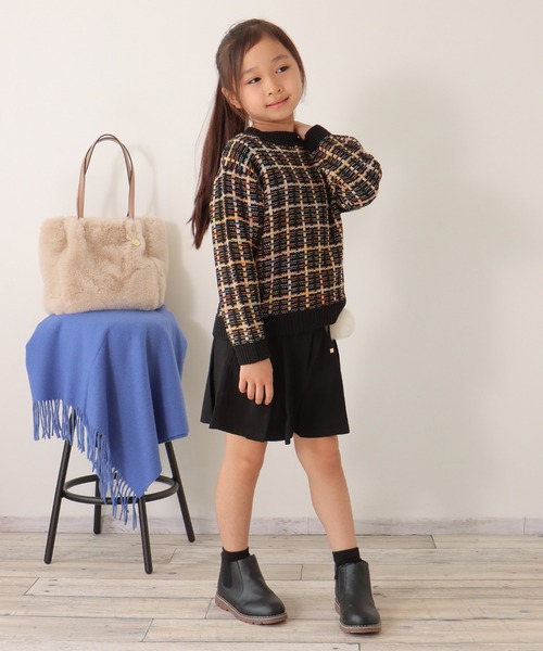 ikka（イッカ）の「ジャガードレインボーニットプルオーバー（120~160cm）（ニット/セーター・キッズ・ブラック/オフホワイト・120/130/140/150/160）」の13枚目の写真