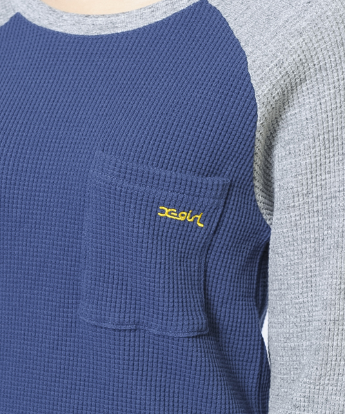 X-girl（エックスガール）の「WAFFLE B/B TEE（Tシャツ/カットソー・レディース・ホワイト/アッシュ/ネイビー・1/2）」の5枚目の写真