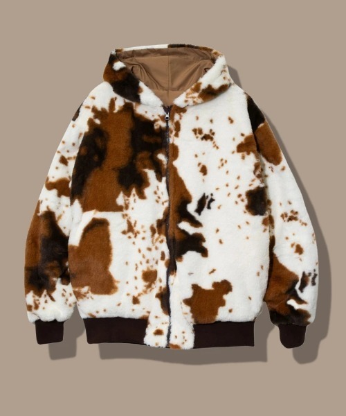 Mountain Mania（マウンテンマニア）の「Mountain Mania/マウンテンマニア　ANIMAL FAKE FUR BLOUSON（ブルゾン・メンズ・その他1/レオパード/ブラック・LARGE）」の2枚目の写真