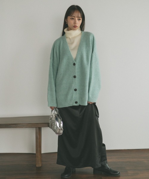 セール】ミックスオーバーVネックカーディガン（ニット/セーター