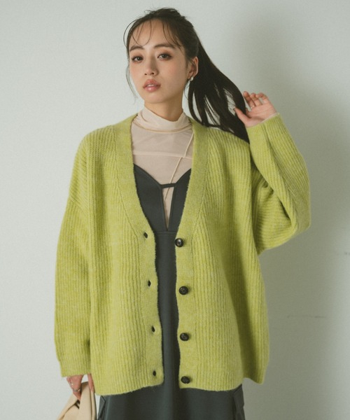 セール】ミックスオーバーVネックカーディガン（ニット/セーター