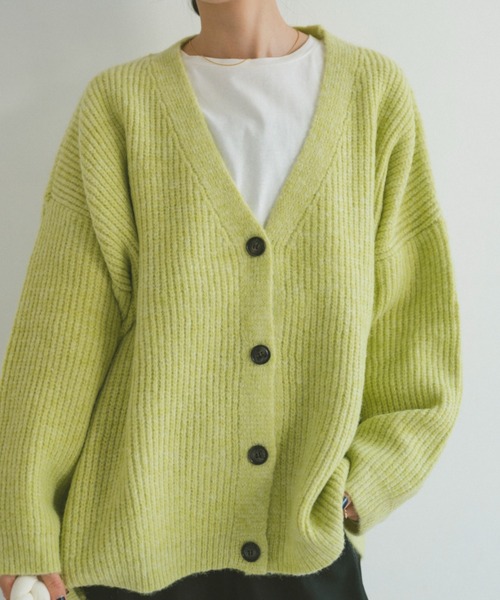 セール】ミックスオーバーVネックカーディガン（ニット/セーター