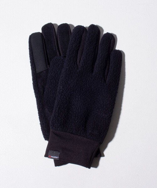 GLOSTER（グロスター）の「【GLOSTER/グロスター】POLARTEC タッチパネルコンビグローブ フリース 手袋 スマホ操作対応（手袋・メンズ・ブラック/グレー・FREE）」の2枚目の写真