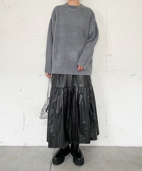 LOWRYS FARM(ローリーズファーム)の「アソートギャザーロングスカート 989257(スカート・レディース・ブラック/シルバー/チャコールグレー/グリーン・FREE)」の10枚目の写真