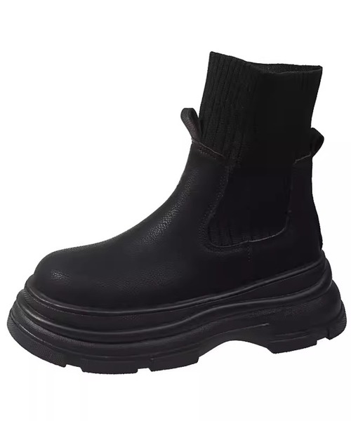 Chick（チック）の「▲SOCKS BOOTS / ソックスブーツ（ブーツ・レディース・ブラウン/ブラック・23/23.5/24）」の2枚目の写真