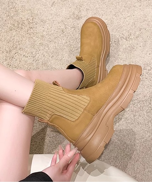 Chick（チック）の「▲SOCKS BOOTS / ソックスブーツ（ブーツ・レディース・ブラウン/ブラック・23/23.5/24）」の3枚目の写真