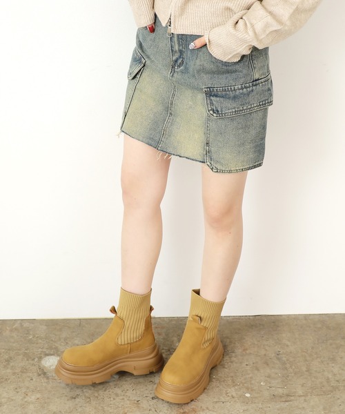 Chick（チック）の「▲SOCKS BOOTS / ソックスブーツ（ブーツ・レディース・ブラウン/ブラック・23/23.5/24）」の5枚目の写真