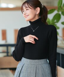 リブタートルニット