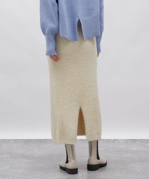 LAKOLE（ラコレ）の「7ゲージシャギータイトスカート / 995724（スカート・レディース・ライトブルー/チャコールグレー/アイボリー・SMALL/MEDIUM）」の6枚目の写真