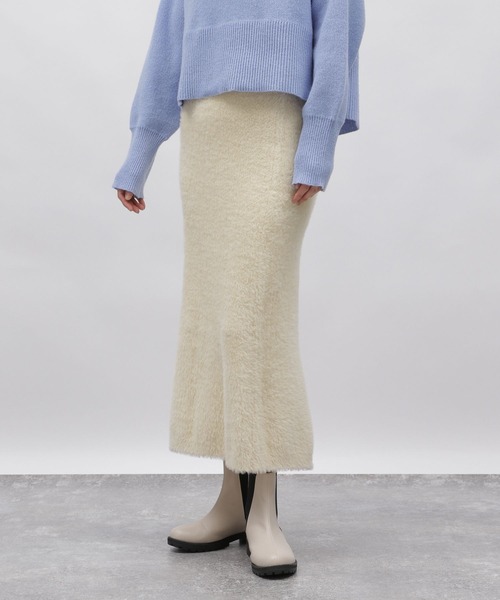 LAKOLE（ラコレ）の「7ゲージシャギータイトスカート / 995724（スカート・レディース・ライトブルー/チャコールグレー/アイボリー・SMALL/MEDIUM）」の7枚目の写真