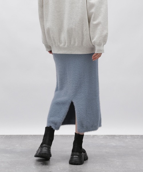 LAKOLE（ラコレ）の「7ゲージシャギータイトスカート / 995724（スカート・レディース・ライトブルー/チャコールグレー/アイボリー・SMALL/MEDIUM）」の14枚目の写真