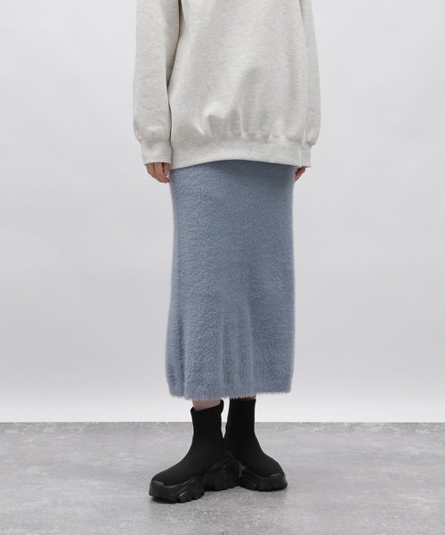 LAKOLE（ラコレ）の「7ゲージシャギータイトスカート / 995724（スカート・レディース・ライトブルー/チャコールグレー/アイボリー・SMALL/MEDIUM）」の15枚目の写真