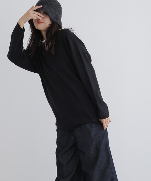 ElegChic(エレグシック)の「Vネックサイド タック セーター(ニット/セーター・レディース・ダークグリーン/ベージュ系その他/ブラック/バーガンディー/オフホワイト・4L/XL/M)」の7枚目の写真