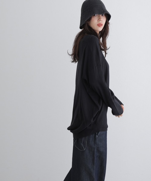ElegChic(エレグシック)の「Vネックサイド タック セーター(ニット/セーター・レディース・ダークグリーン/ベージュ系その他/ブラック/バーガンディー/オフホワイト・4L/XL/M)」の9枚目の写真