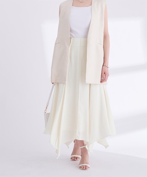 イレギュラーヘムピンタックフレアスカート（スカート）｜ur's（ユアーズ）