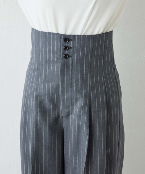 Drawing Numbers(ドローイング ナンバーズ)の「【Drawing Numbers】ウールモヘアハイウエストタックワイドパンツ(スラックス・レディース・チャコールグレー/ブラウン・36/38)」の13枚目の写真