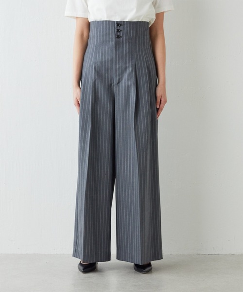 Drawing Numbers(ドローイング ナンバーズ)の「【Drawing Numbers】ウールモヘアハイウエストタックワイドパンツ(スラックス・レディース・チャコールグレー/ブラウン・36/38)」の10枚目の写真